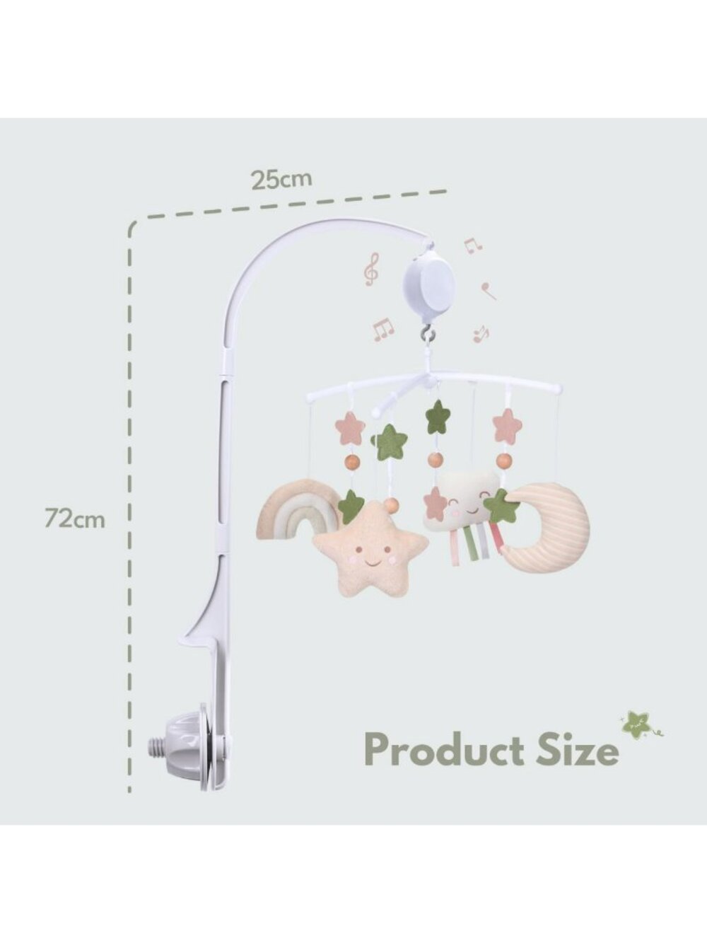 Lullaby Music Crib Mobile with Stuffed Animals - Easy Install Baby Nursery Decor - Picture 6 of 9
